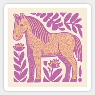 Boho Horse | Whimsical Floral Equestrian Magnet